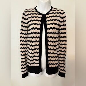 Twin Peaks Black Lodge zig zag stripe vintage style August Silk cardigan s/m